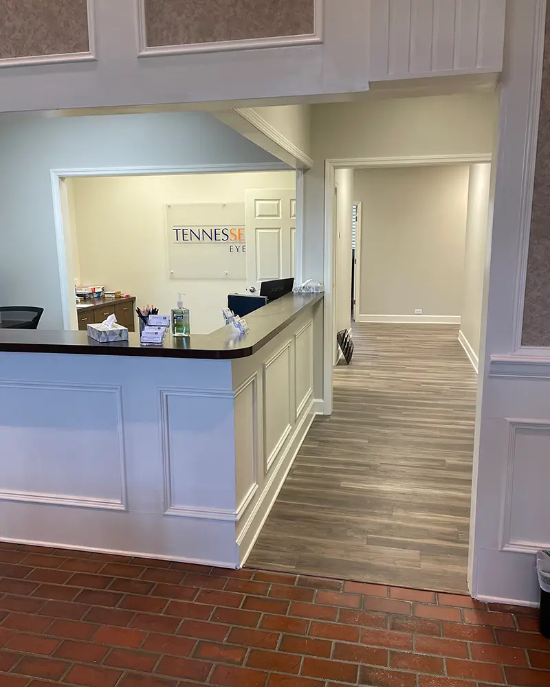Patient check-in area at Tennessee Eye Care Knoxville